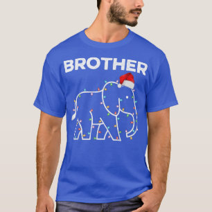 T-shirt Santa Hat Elephant Xmas Lumières Frère Elephant Ch