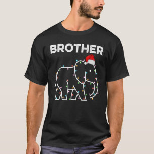 T-shirt Santa Hat Elephant Xmas Lumières Frère Elephant Ch