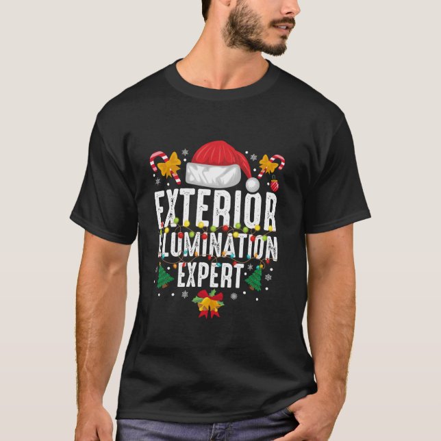 T-shirt Santa Hat Exterior Illumination Expert Noël N (Devant)