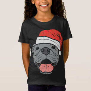 T-Shirt Santa Hat Pitbull Pit Noël Noël Noël Fête Amoureux