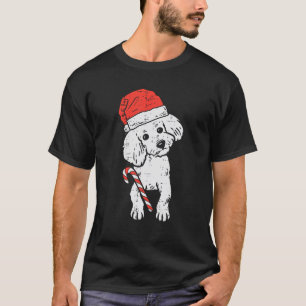 T-shirt Santa Hat Poodle Chien Noël Noël Noël Hommes Femme