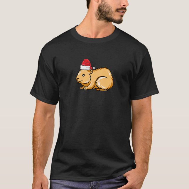 T-shirt Santa Hat portant Hamster Noël Fête (Devant)