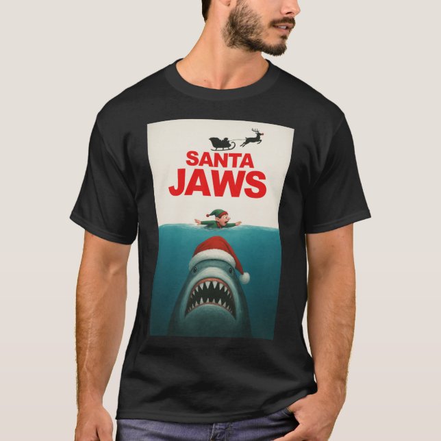 T-shirt Santa Jaws girl gift gift (Devant)