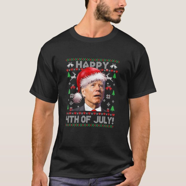 T-shirt Santa Joe-Biden Happy 4Th Of July-Ugly Christmas S (Devant)
