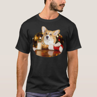 T-shirt Santa Milk n Cookies Dog Corgi 
