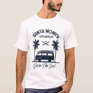 T-shirt Santa Monica Los Angeles Allez à la Mer Rétro Surf