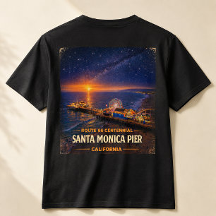 T-shirt Santa Monica Pier Route 66 Centenaire Coucher de s