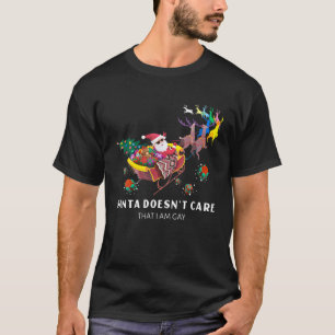 T-shirt Santa n'a cure que je sois gay LGBTQ Noël