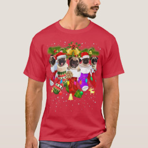 T-shirt Santa Pugs dans Christmas Socks Funny Xmas Dog Lov