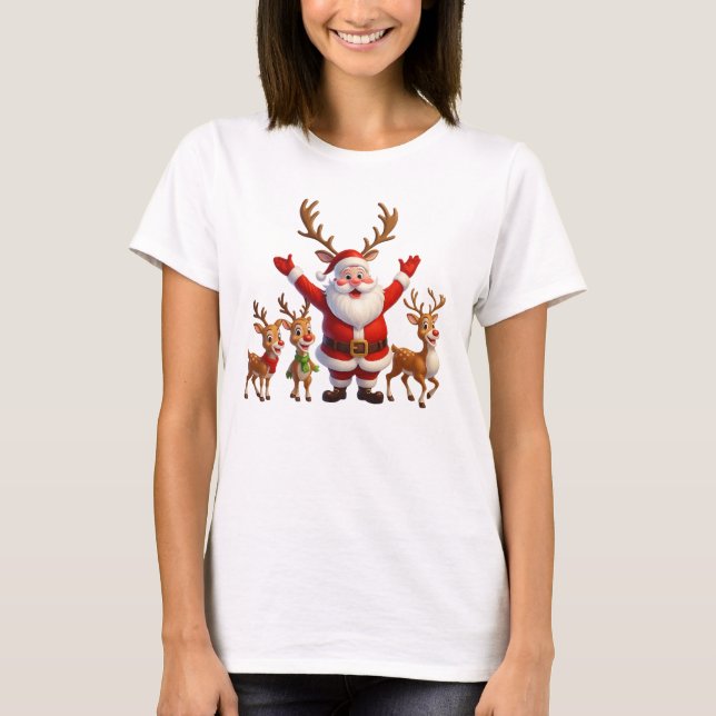 T-shirt Santa & Reindeer Crew (Devant)