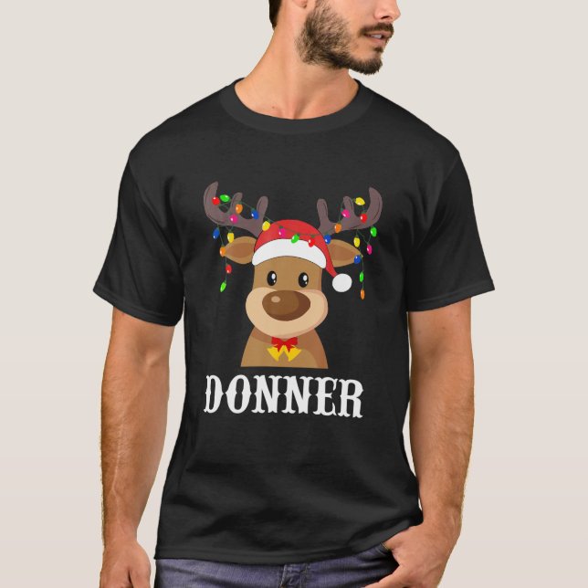 T-shirt Santa Reindeer Donner Xmas Group Costume (Devant)