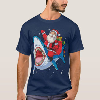 T-shirt Santa Riding T Shirt Christmas Gifts Galaxy Space 