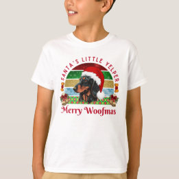 T-shirt Santa’s Little Yelper, Funny Dachshund Christmas