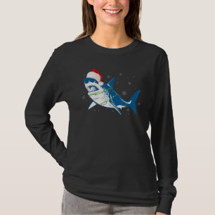 T-shirt Santa Shark Christmas Lights Sharkma Tree Xmas Bo