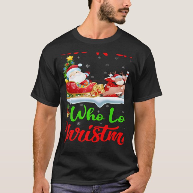 T-shirt Santa Sleigh Ride Reindeer Just A Girl Who Loves C (Devant)