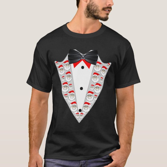 T-shirt Santa Suit Pajama Tuxedo Christmas Gifts  (Devant)