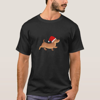 T-shirt Santa Weenie Dog Christmas Womens Mens Dachshund 
