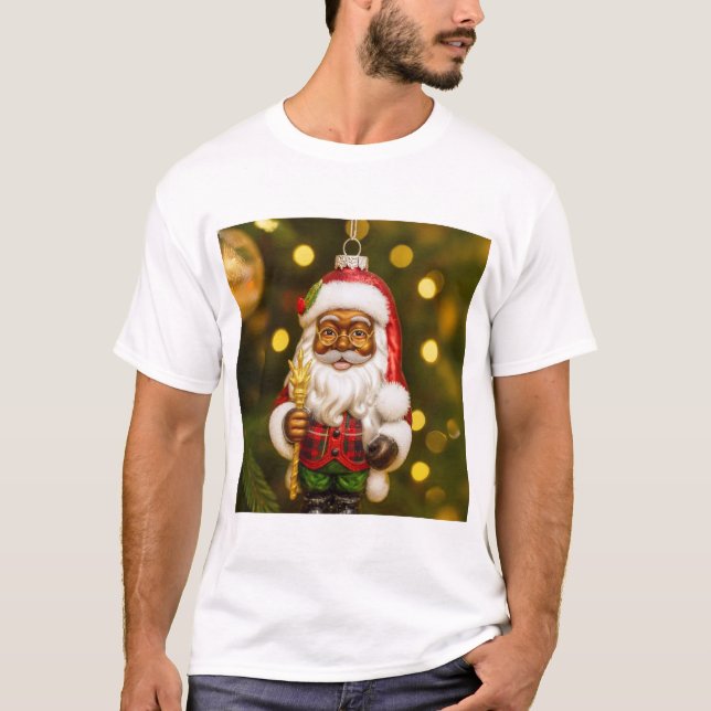 T-shirt Santa with Cookie Holiday Joy (Devant)