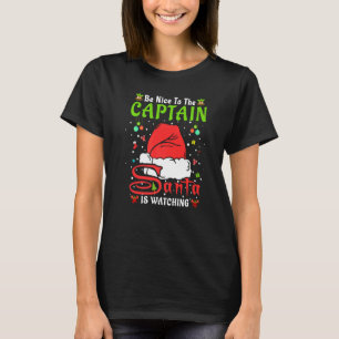 T-shirt Santa Xmas Pyjama Sois gentil avec le capitaine No