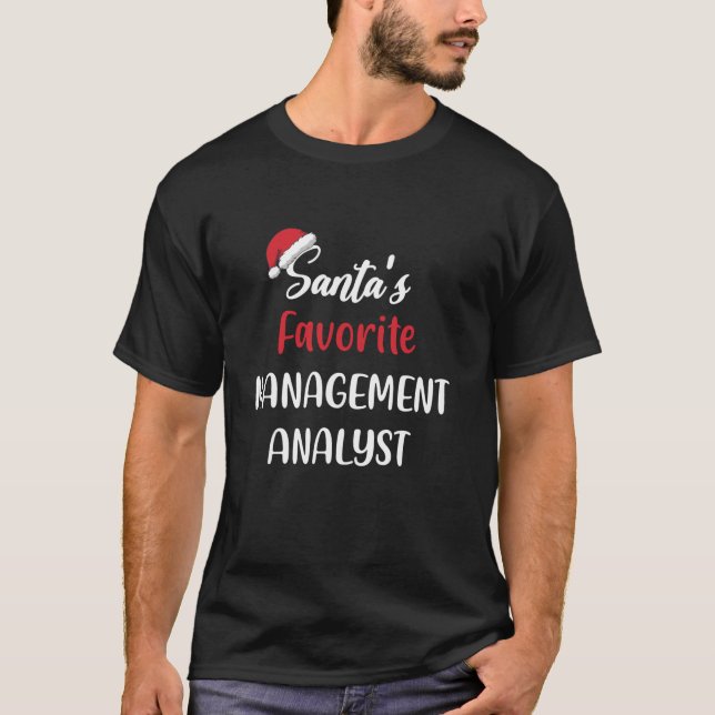 T-shirt Santas Analyste de gestion favori Noël Drôle (Devant)
