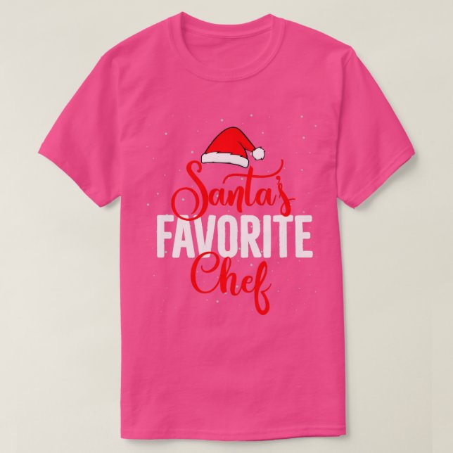 T-shirt Santas Chef préféré Noël (Design devant)