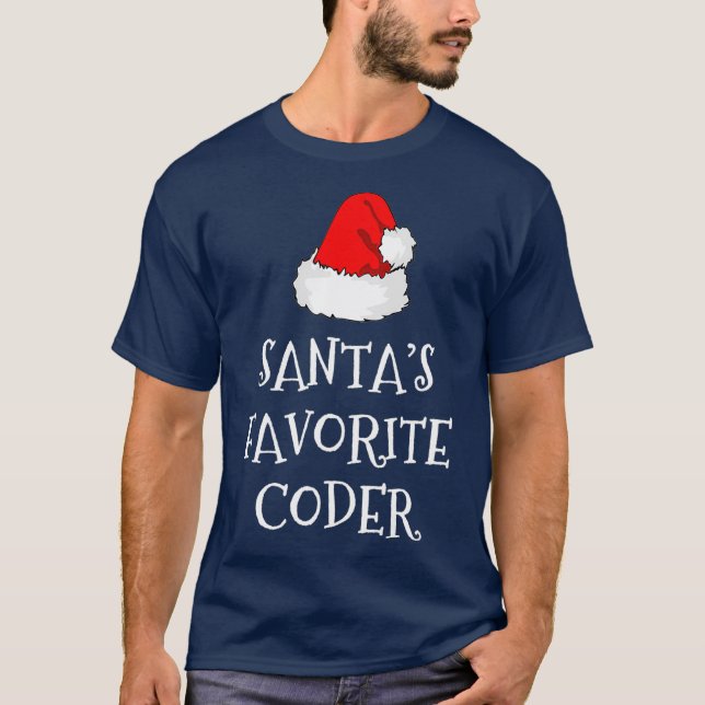 T-shirt Santas Coder favori Cadeau Cadeau Noël Codage (Devant)
