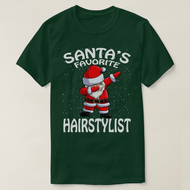 T-shirt Santas coiffeur favori Noël 1 (Design devant)