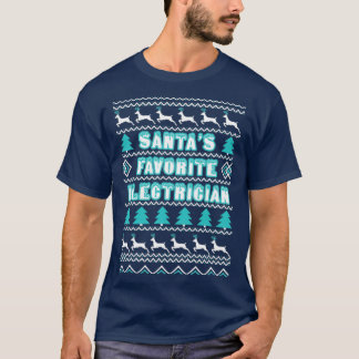 T-shirt Santas électricien préféré laide pull de Noël