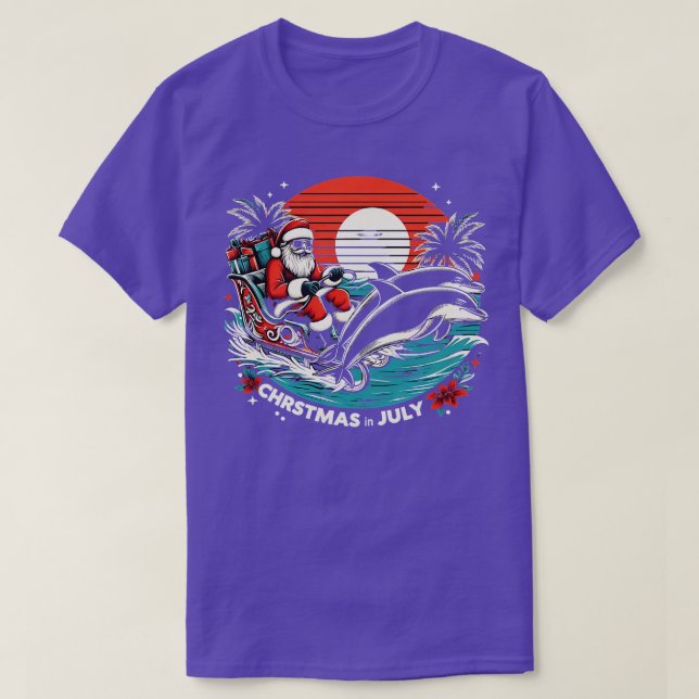 T-shirt Santas été Splash Noël en Juillet 2024 Tee (Design devant)