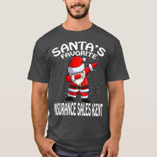 T-shirt Santas Favori Assurance Vente Agent Noël