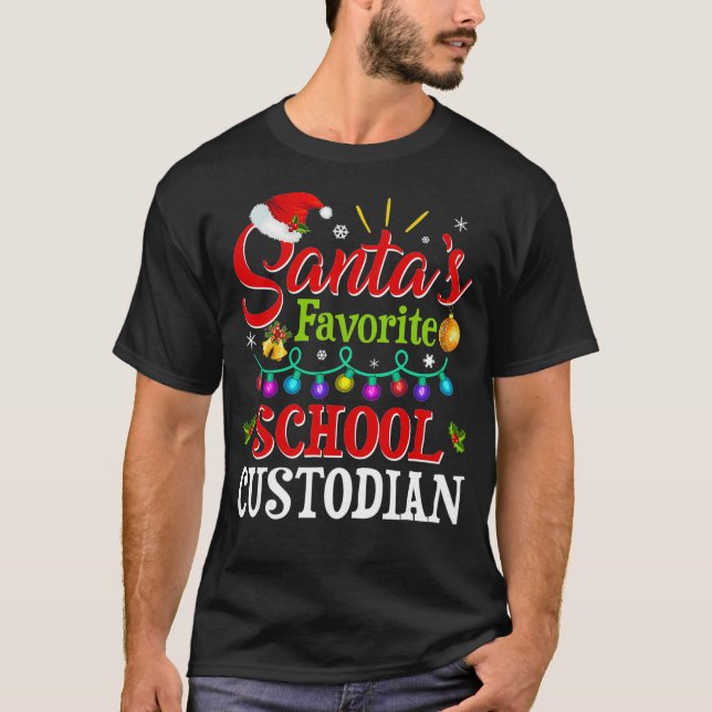 T-shirt Santas Favori Gardien de l'école Noël Père Noël (Devant)