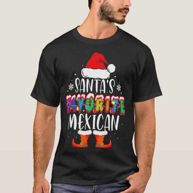 T-shirt Santas Favori Mexicain Funny Noël Père Noël Cadeau (Devant)