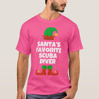 T-shirt Santas Favori Plongeur Casquette Noël Funny Pj