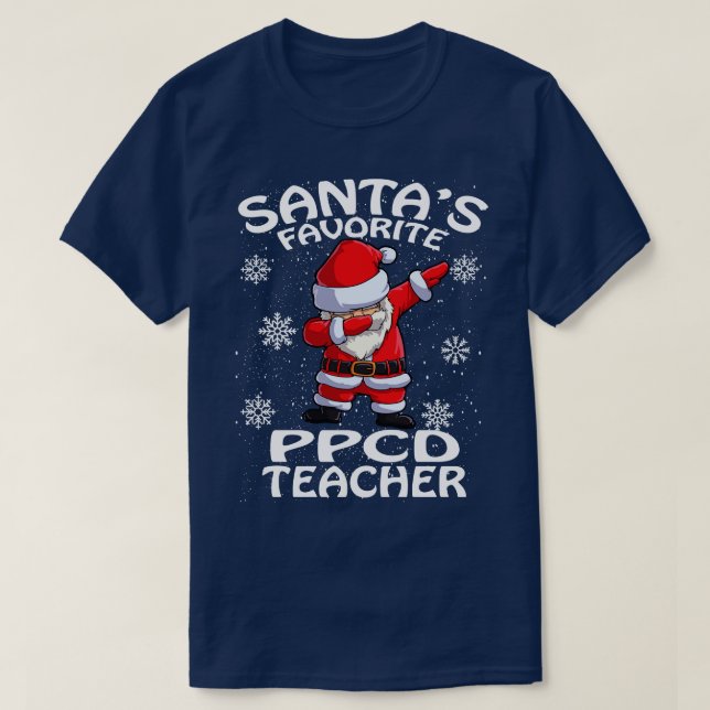 T-shirt Santas Favori Ppcd Enseignant Noël (Design devant)