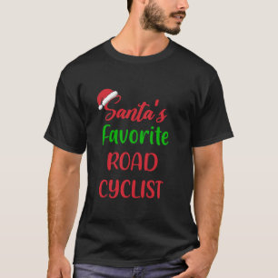 T-shirt Santas Favori Road Cyclist Funny Cycling Christm