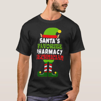 T-shirt Santas Favori Technicien en pharmacie Noël Vaca