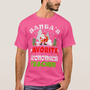 T-shirt Santas Favoris Économie Enseignant Noël Cadeau