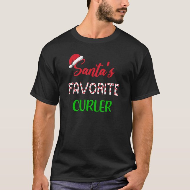 T-shirt Santas Favorite Curler   Funny Curling Christmas (Devant)