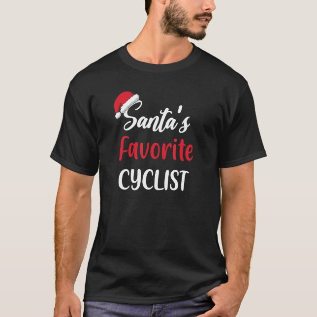 T-shirt Santas Favorite Cyclist   Christmas Cycling   (Devant)