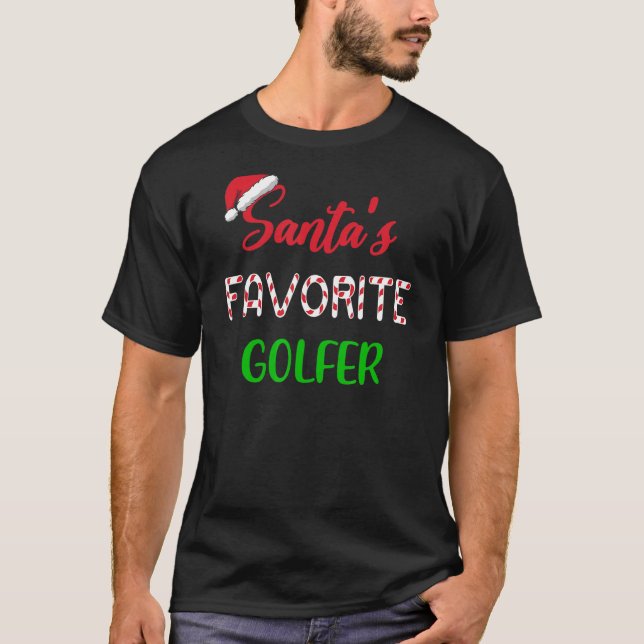 T-shirt Santas Favorite Golfer   Funny Golf Christmas (Devant)