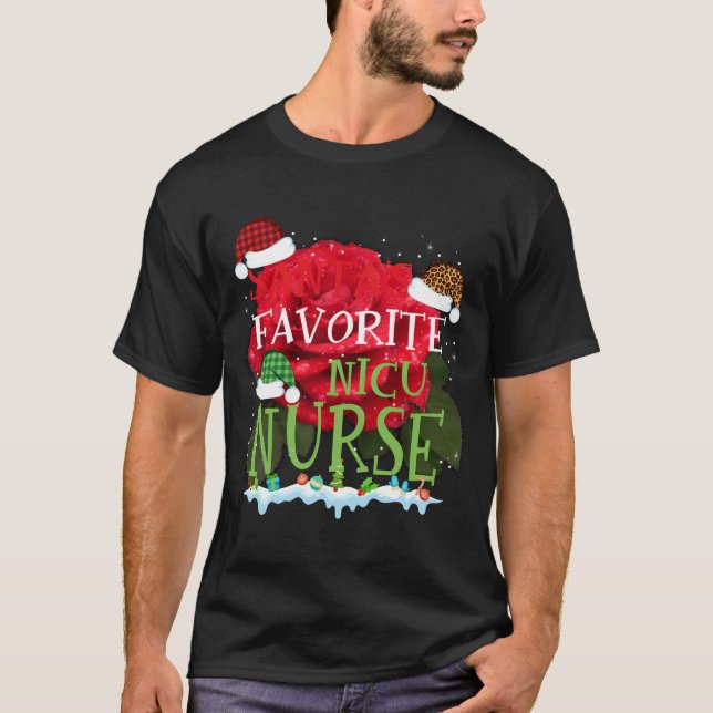 T-shirt Santa'S Favorite Nicu Nurse Funny Christmas Gift (Devant)