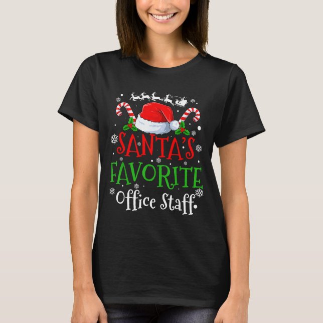 T-shirt Santa's Favorite Office Staff Christmas Party  (Devant)