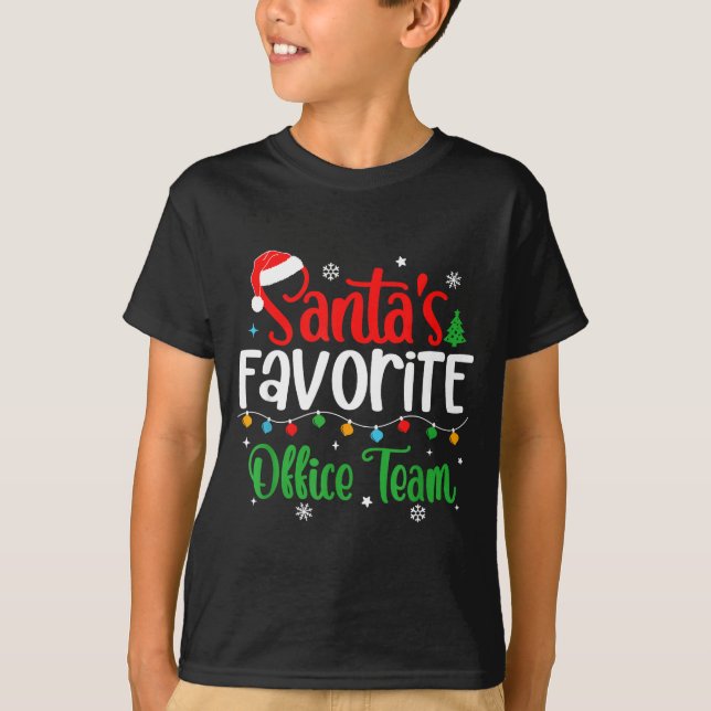 T-shirt Santa's Favorite Office Team Christmas Lights Sant (Devant)