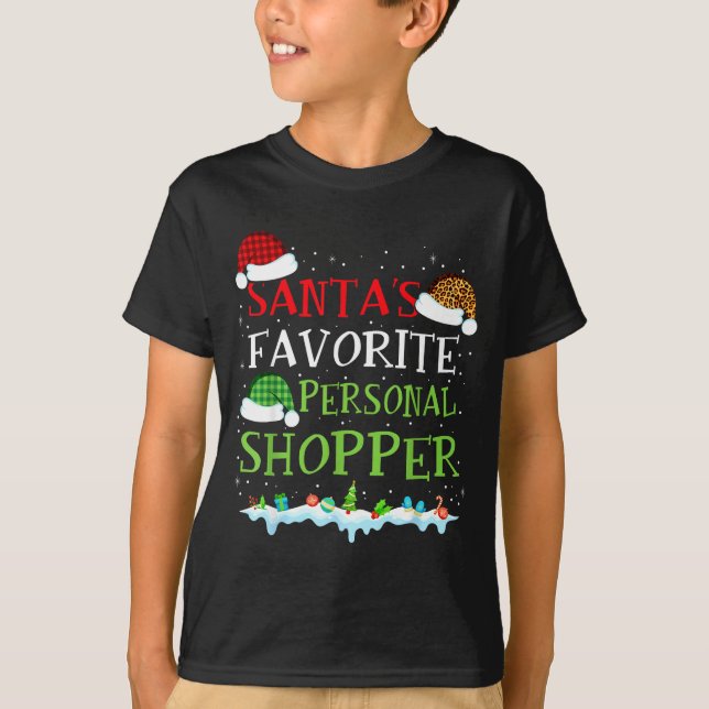 T-shirt Santa's Favorite Shopper Fun Christmas Consultant  (Devant)