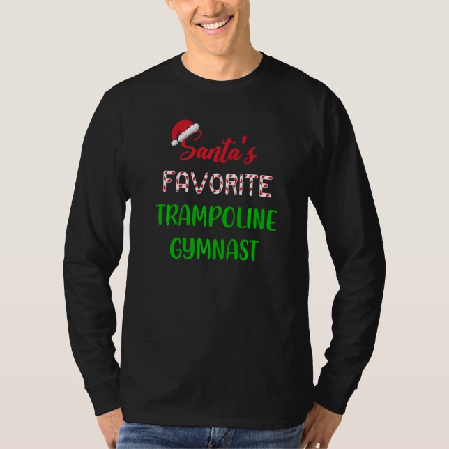 T-shirt Santas Favorite Trampoline Gymnast  Trampoline Chr (Devant)
