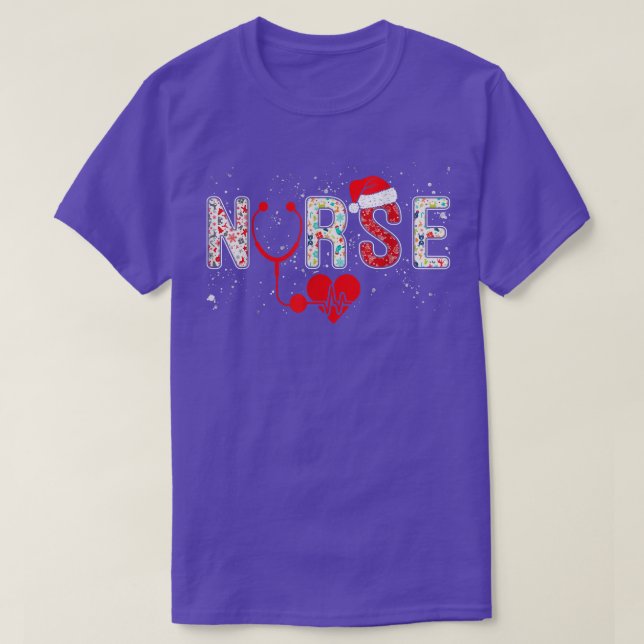 T-shirt Santas Infirmière Favorite T Noël Femmes Noël Noël (Design devant)