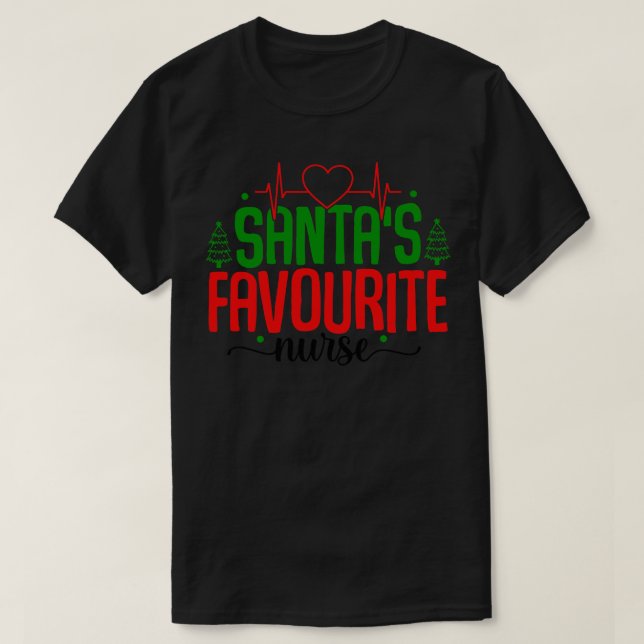T-shirt santas infirmière scolaire préférée 2 (Design devant)