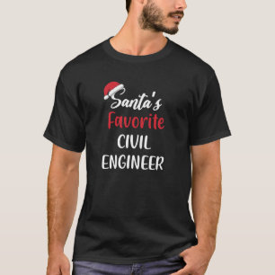 T-shirt Santas Ingénieur civil favori Noël Gif drôle