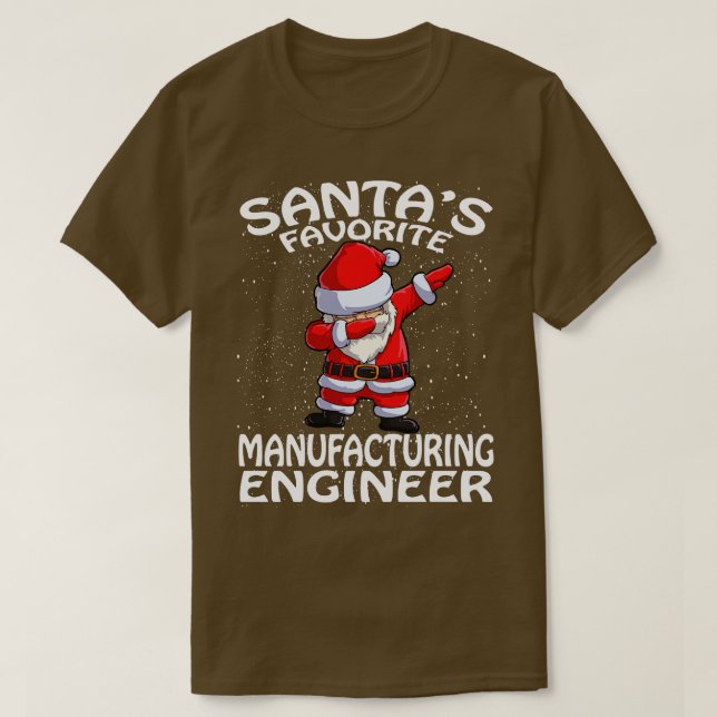 T-shirt Santas Ingénieur de fabrication favori Noël (Design devant)