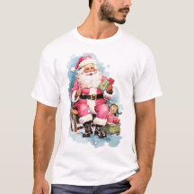 Santa's jolly face, white beard, et iconic red h